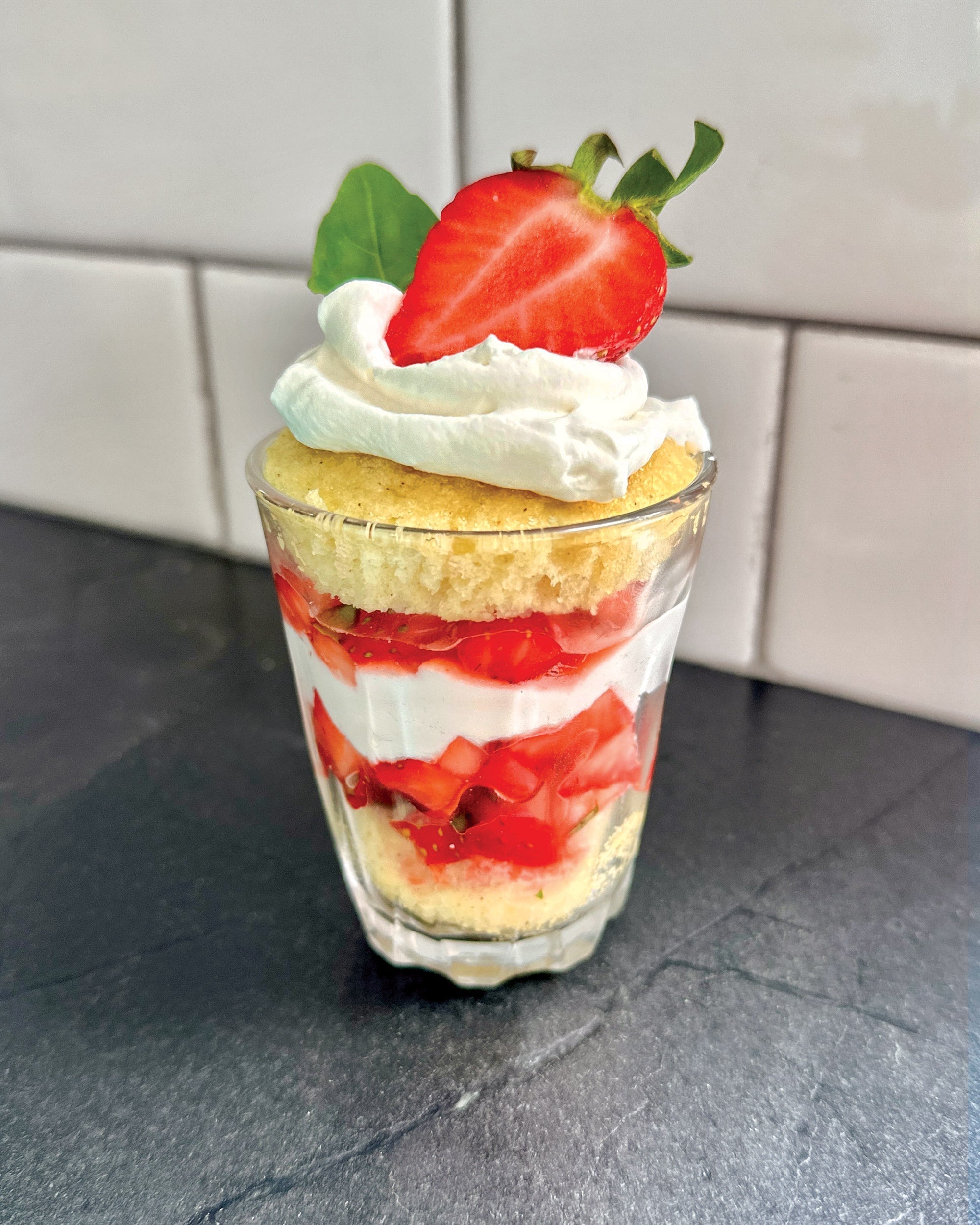 Strawberry & Basil Vanilla Cake